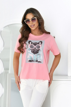 トップス Ans Dotsloevner frilled tiny tee pink SLY | FRILL PUFF CUT トップス (Tシャツ・カットソー(半袖